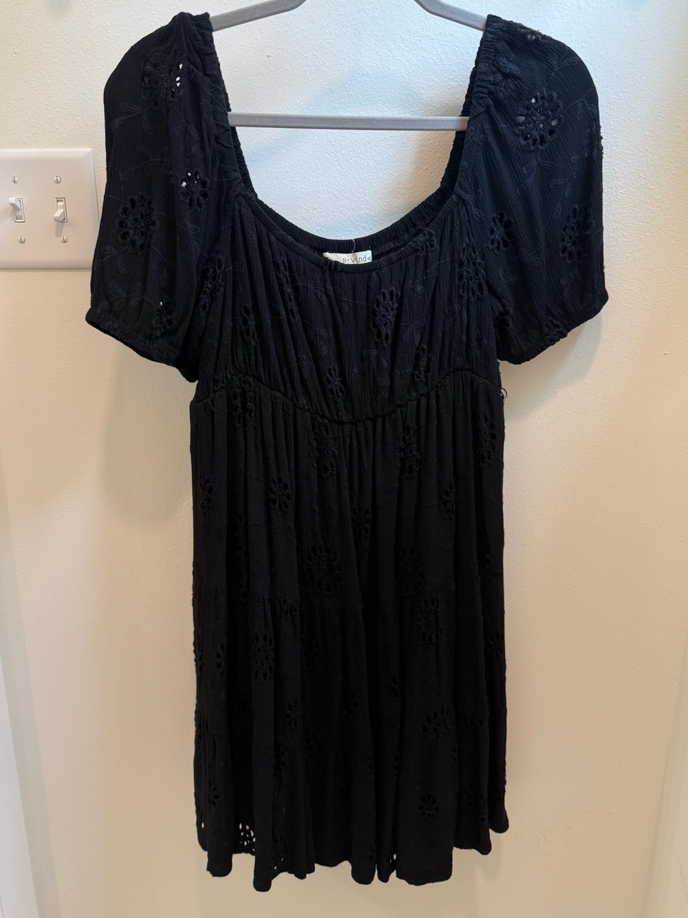 Rewind Black Eyelet Babydoll Dress